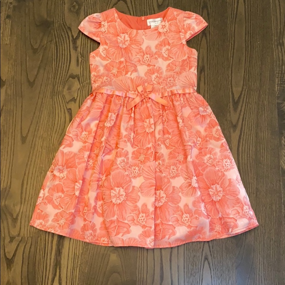 Coral Little Angels Floral Formal Dress Size 8